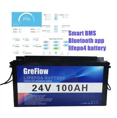 Energie-tiefer Zyklus Lifepo4 Marine Battery 24v 100Ah Smarts BMS Bluetooth App Energy für Boot